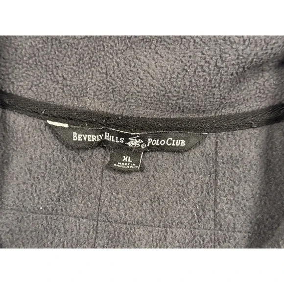 Beverly Hills Polo Club‎ Mens XL Gray Full Zip Fleece Jacket Quilted Yoke Mixed - Picture 2 of 11